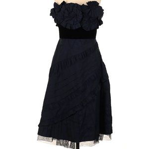 BCBGMAXAZRIA Strapless Lace-up Cocktail Dress